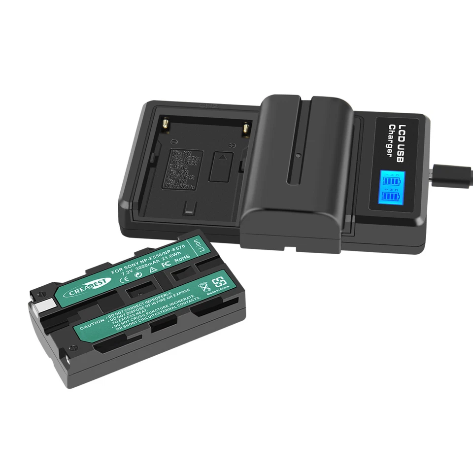 2x NP-F550 Akku+ Ladegerät Für SONY NP-F750 NP-F970 F960 NP-F330 NP-F530 TR416 - Bild 2 von 4