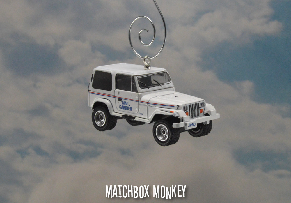 1991 Jeep Wrangler Mail Delivery Truck Custom Christmas Ornament 1