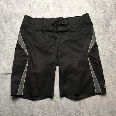 Lululemon Current State Board Shorts Men 36 Black Cargo Pockets Bonded Surf Swim