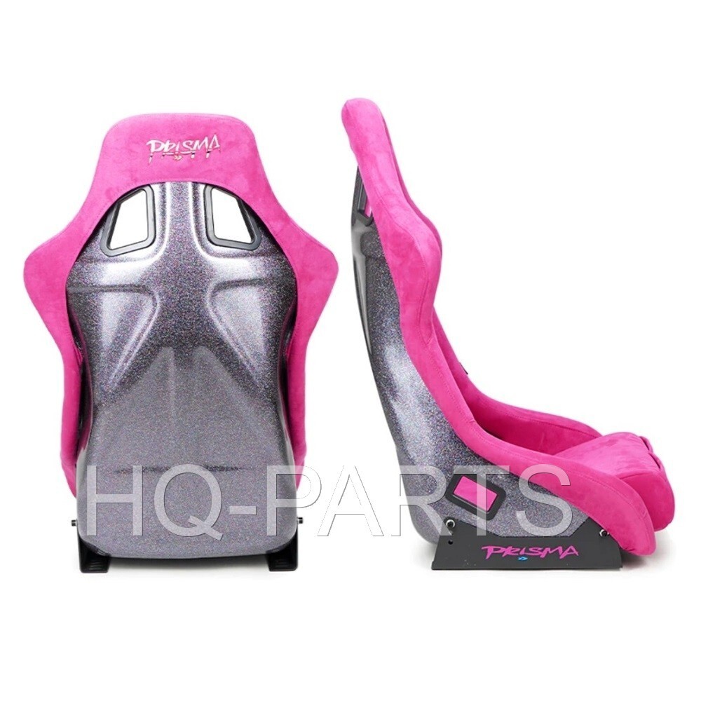 NRG PRISMA FIXED BACK BUCKET RACING SEAT FUSHIA ALCANTARA +