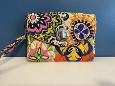 Vera Bradley Floral Turn Lock Wristlet Wallet 6.5x5in