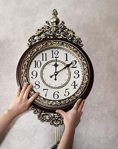 Elegant, Traditional, Decorative, Hand Painted Modern Grandfather Wall Clock - Picture 6 of 10