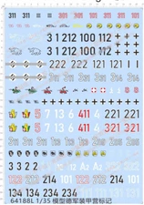 1/35 WWII German Panzer Tank Battalion Markings Military Model Water Slide Decal