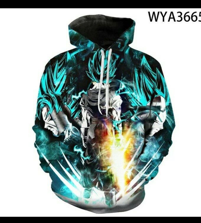 Sweat à Capuche Dragon Ball Super - Enfant/Homme - Taille M - Personnages Goku, Vegeta - Neuf