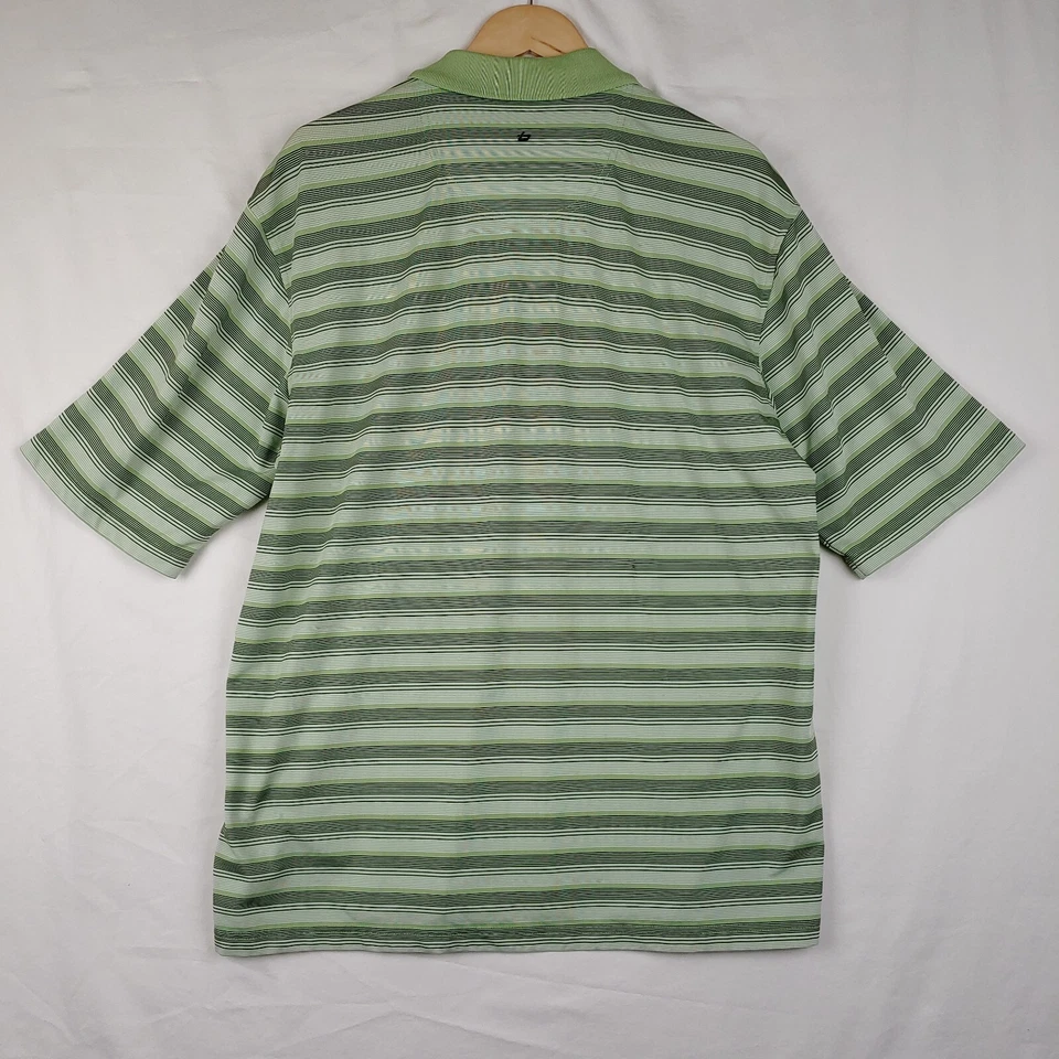 Camisa Polo Bolle Para Hombres L Verde Negra Rayas Manga Corta Ligera Elastizada Golf Foto 2 de 4