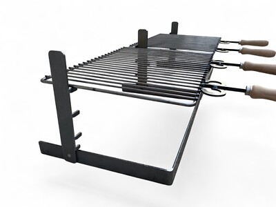 Griglia In Ferro Battuto Regolabile - 30x30 Cm, Manici, 3 Altezze, Made In Italy - Foto 3