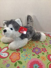 NWT-12  Aurora World Flopsie SHADOW Husky Dog Plush Stuffed Animal 31453
