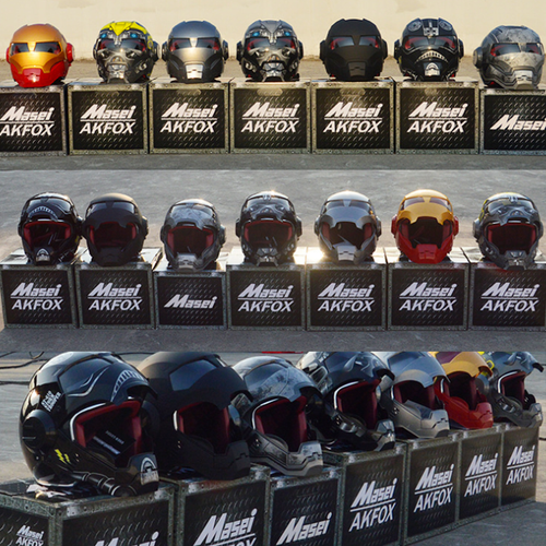 Iron Man Helmet Full Cover Safety Revealable Motorcycle Retro Style Helmet - Foto 6 di 36