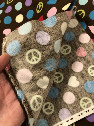 3 Yards x 42” 100% Cotton Flannel - Joanne Fabrics- Brown -Peace, Love, Dots-... - Picture 5 of 6