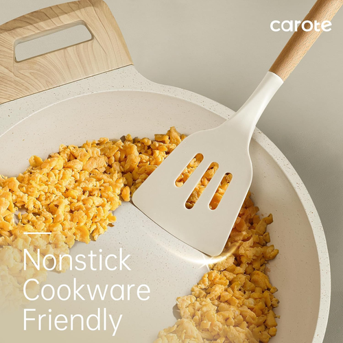 CAROTE Silicon Cooking Utensils Set for Kitchen,446°F Heat Resistant 10 Pcs Non- - Picture 5 of 12