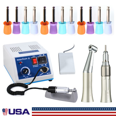Dental Lab Marathon Micromotor 35K RPM/ Low Speed Handpiece / 100*Color Cups