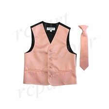 New Kids Boys Formal Tuxedo Vest Necktie Dusty pink US Sizes 2-14 Wedding Party