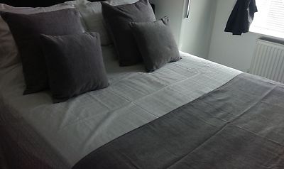 grey bed cushions