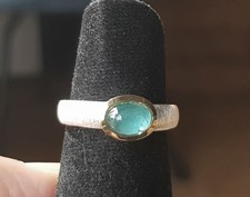 SCHMUCK-STCK RING 925 SILBER Indigolith hochglanzpoliert 17 53 Turmalin blaugrün