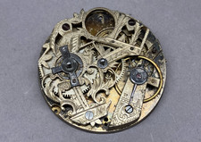 antike Taschenuhr Uhr Uhrwerk ohne Gehäuse  verziert Gesellenstück ? [4149-4]