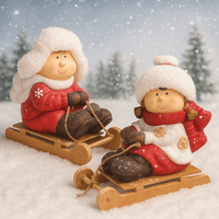 Weihnachtsfiguren 2Er Set Dekofigur Weihnachten Keramik Figur Weihnachtsdeko