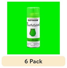 6 Pack Fluorescent Green, Specialty Flat Spray Paint- 11 Oz