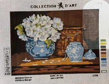 Collection  D Art Printed needlepoint canvas Only 30x40  Cm Flowers