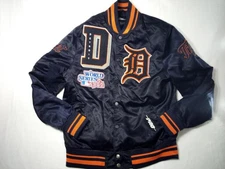 Pro Standard Detroit Tigers Mashup Men's Rib Satin Jacket Navy/Orange Size 2XL