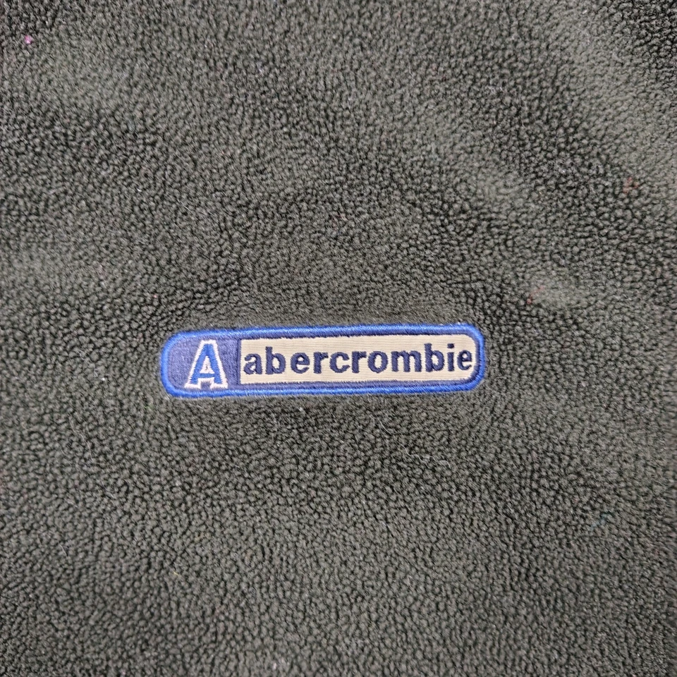 Vintage ABERCROMBIE Fleece Pullover Boys Large Green 1/4 Zip Polyester 90s - Image 2 of 4