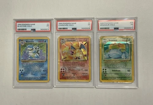 Pokemon Base Set 1999 Holo Charizard, Blastoise, Venusaur PSA 1 BIG 3 TRIO!