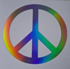 HOLOGRAFISCHER PEACE LOVE CND SCHILD VINYL AU...