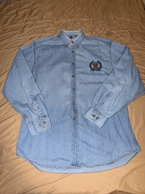 College Concepts Denim Button-Up Shirt Embroidered Wisconsin Badgers Men's Large