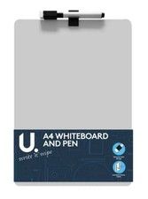 A4 Dry Wipe  Mini Office Whiteboard Notice Memo White Board Pen & Eraser UK