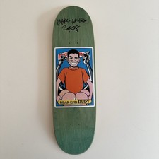 Tabla de mano F*cked Up Blind Kids parte trasera Rudy monopatín firmada por Mark McKee