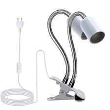 E27 Doppel-Lampenfassung mit Clip Schalter Kabel 1,3m schwarz Pflanzenlicht DHL