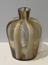 Crate & Barrel 11.5" Ribbon Art Glass Large Vase Part of Hand Made Collection