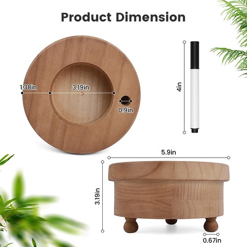 Wooden Cup Holder with Marker Slot - Disposable Drink Cup Identifier with 2 M... - Picture 6 of 6