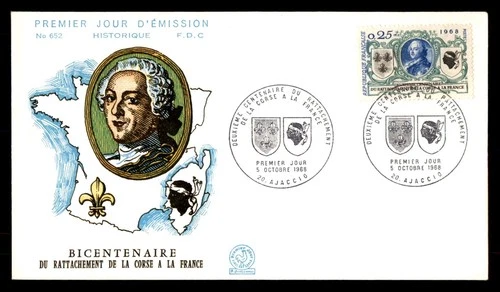 Mayfairstamps France FDC 1968 bicentennial of the reunification of Corsica First