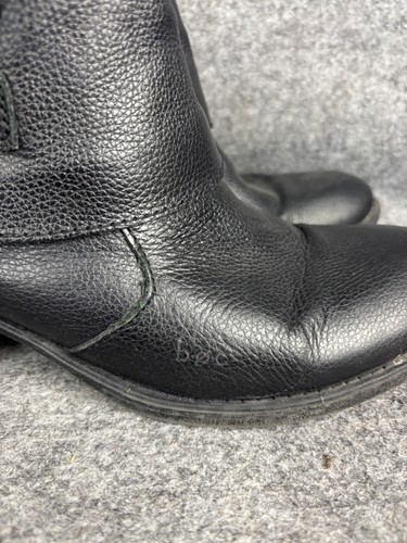 BØC Boots Womens Size 10 Black Leather Buckle Ankle Boots Stacked Heel Zip - Picture 4 of 9
