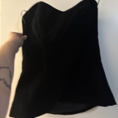 Jonny Wujek Women s Black Velvet Strapless Tube Top   Size Large   New With Tags