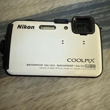 Nikon COOLPIX AW100 Waterproof Digital Camera White Used From Japan