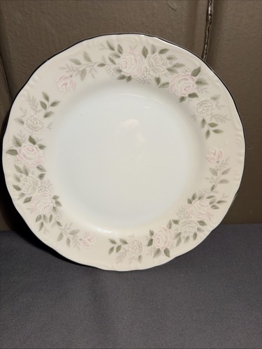 Sheffield Classic 501 Bread & Butter Plate Pink Roses on Rim Green Leaves - Picture 1 of 6