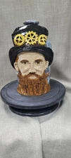 Southern Folk Art Steampunk Man Face Jug By Melissa Herman