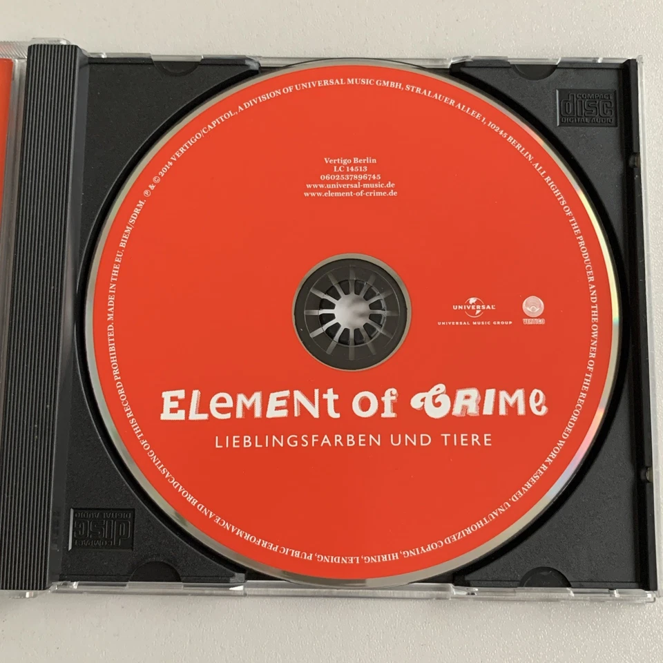 CD Element of Crime - Lieblingsfarben und Tiere - 10 Songs - 2014 - Bild 3 von 4