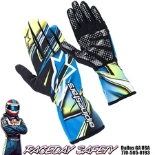Alpinestars Tech-1 K RACE V2 COMPETITION Kart Race Gloves Yellow Fluo/Blue/White