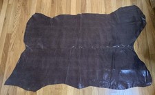 Brown Metallic Snakeskin Reptile - Lambskin Leather Hide 9 Square Feet