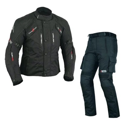 Mens Motorcycle Textile Jacket & Trousers Waterproof CE Protectors Motorbike Suit