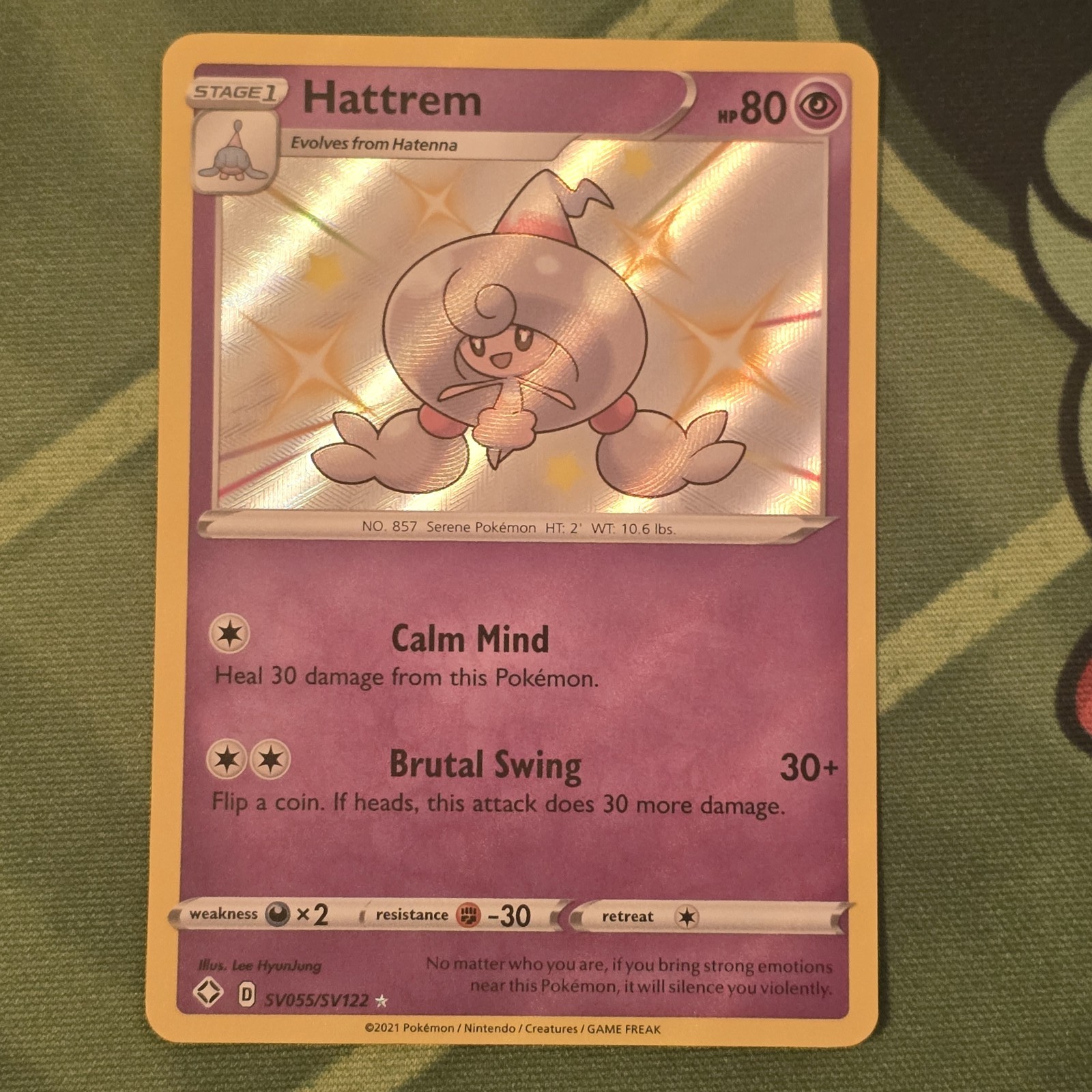 FREE SHIPPING! Hattrem Shiny Holo Rare Shining Fates: Shiny Vault SV055/SV122 NM