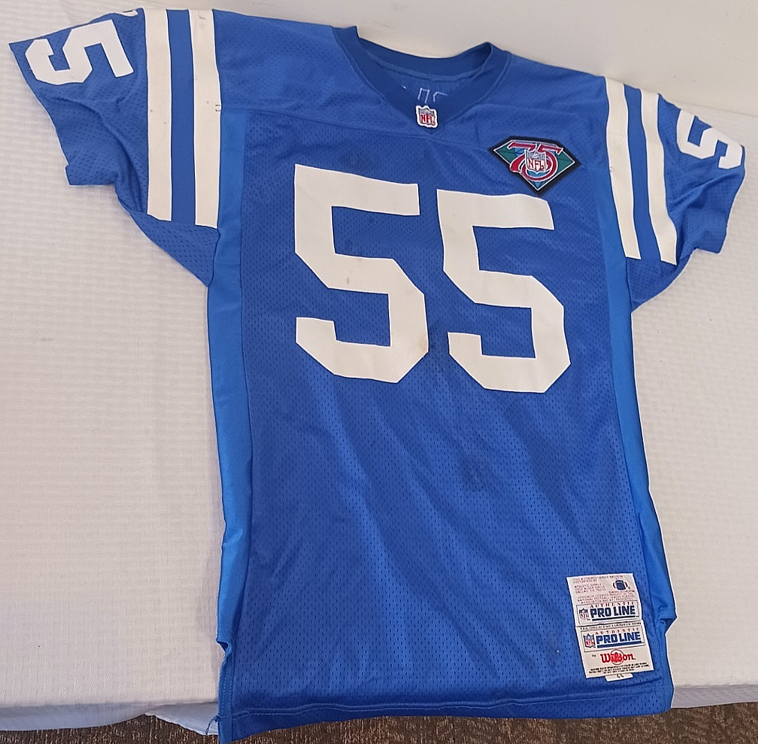 1994 Game Used NFL Football Jersey 75th Patch COLTS Quentin Coryatt Proline #55