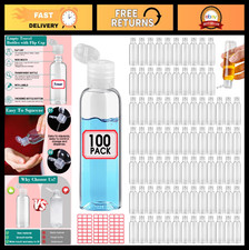 100pcs 3.4oz Travel Bottles with Flip Cap - Empty Containers for Liquids Lotio
