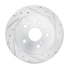 Dynamic Friction 631-75041R DFC Brake Rotor - Drilled and Slotted - Silver