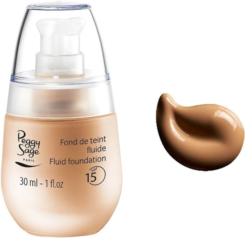 PEGGY SAGE FOND DE TEINT FLUIDE SPF15 81220 BEIGE cuivré 30ML NEUF
