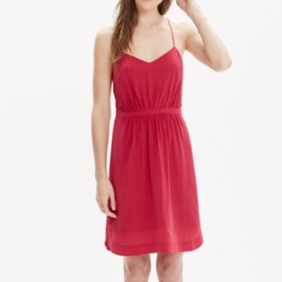 madewell silk daylight dress Silk Tie-Back Slip Dress