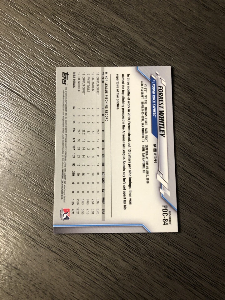 2020 Topps Pro Debut Chrome-Forrest Whitley #PDC-84-Mint - Image 2 of 2