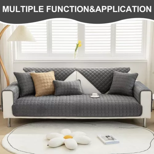 Verdicker Sofabezug Plüsch Sofakissen Karo rutschfest Sofabezug Sofa Handtuch USA - Bild 15 von 46